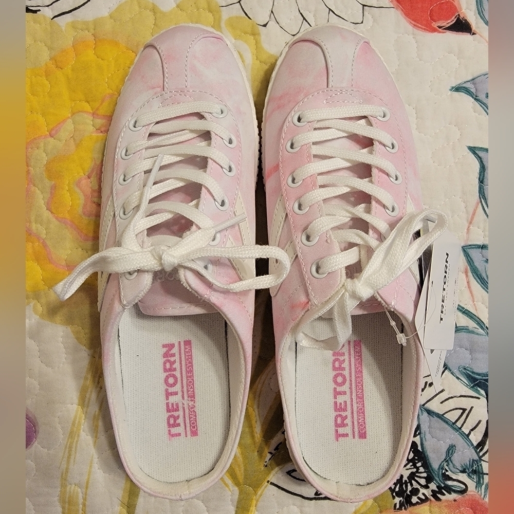 Tretorn Pink and White Women's Sneakers
